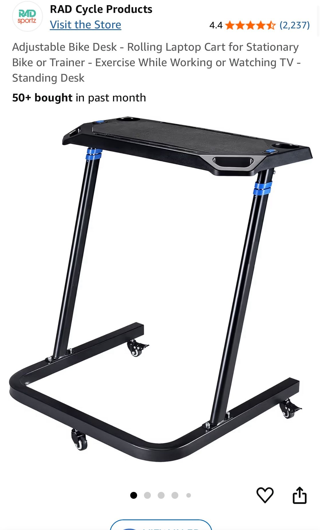 Adjustable Bike Standing Desk Cart