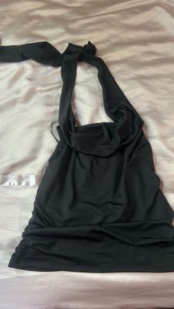 Black Cowneck Halter Top