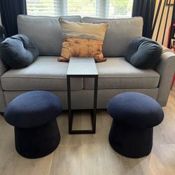 Navy Blue Storage ottomans 