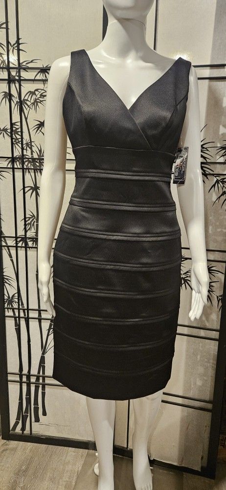 American Living Black Satin Cocktail Dress