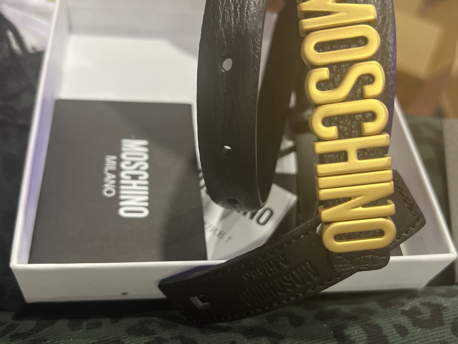 Moschino Slim Belt Size 38
