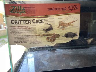 Zilla Critter Cage - 20gal With Light & tank accessories.