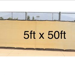 FENCE SCREEN 5’x50' Privacy Screen  includes Zip Ties- BEIGE