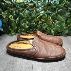 L.L. Bean Men's Elkhide Leather Slipper “Scuffs”  Slip On Shoes 272349 sz 13