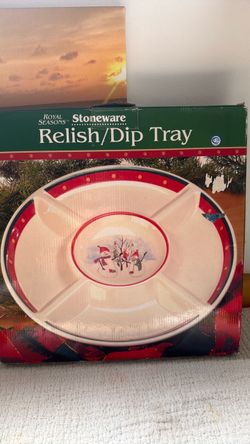 Royal Seasons Stoneware Relish Dip Tray
