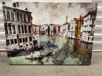 Venice Canal Large Canvas Wall Art