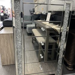 5 Drawer Glass Chest 