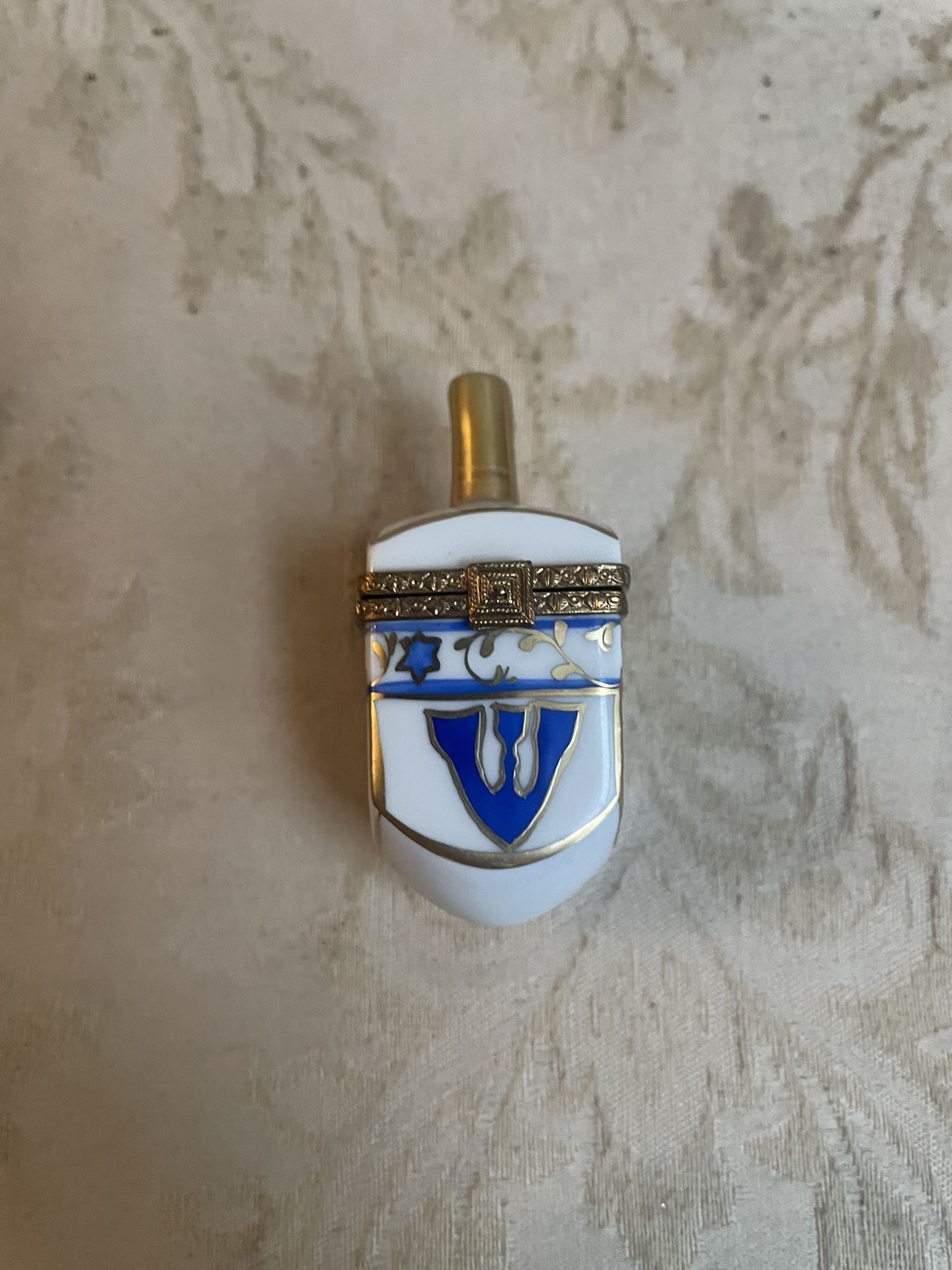 Authentic French Rochard Peint Main Limoges Porcelain Trinket Dreidel Box