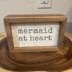 Mermaid At Heart Primitives by Kathy Box Sign Beach Decor 4 in X 6 in