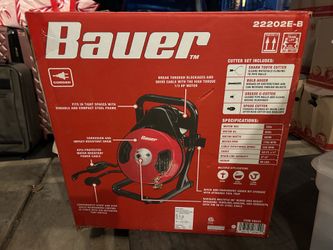 BAUER 1/2 in. x 50 ft. Manual-Feed Drain Cleaning Drum Machine