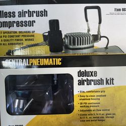 Central Pneumatic Deluxe Air Brush With Compressed