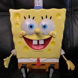 SpongeBob Squarepants TALKING Plastic Cookie Jar Tested Working