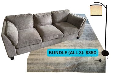 Couch, area rug and light bundle!
