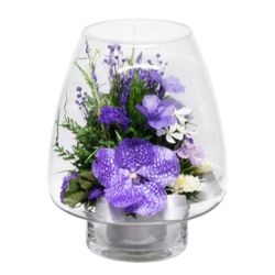 Flowers Natural Orchids in a Lotus Bud Glass Vase 70259