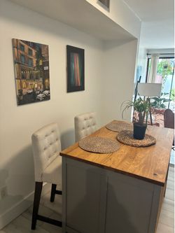 Kitchen island with storage cabinet