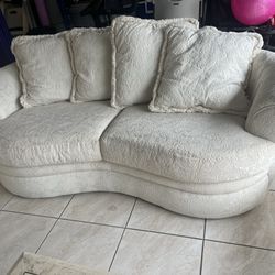 White Textured Sofa Couch
