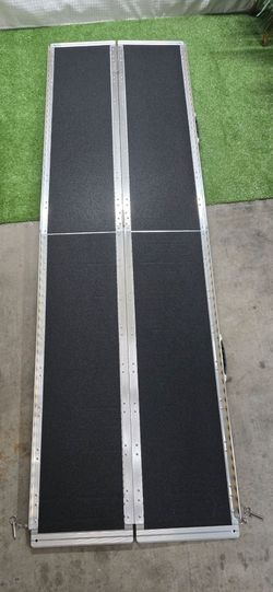 8 FT Portable Wheelchair Ramp, Seamless Non-Slip Aluminum Door Threshold Ramps for Wheelchairs for Home, Handicap Wheelchair Rampa