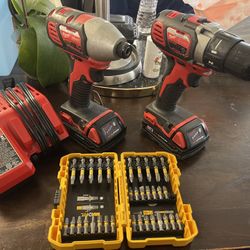 2 Drills With 2 Batteries And 1 Charger 