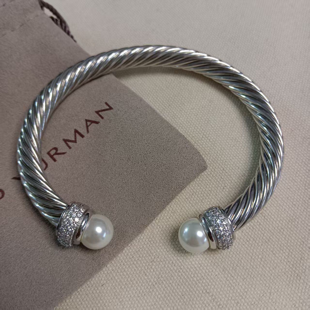 David Yurman Pearl And Diamond Bracelet