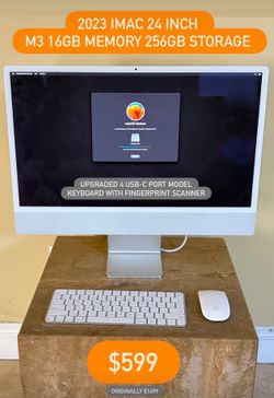 iMac (24-inch, 2023, Four ports) M3 16GB 256GB Storage