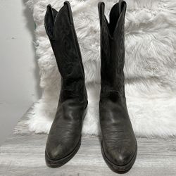 JUSTIN boots MADE USA 2229 BLACK Destress COWBOY BOOTS 9 D