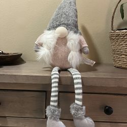 Christmas Gnome Pink And Gray Sit On A Shelf 26” Long Sweater Material