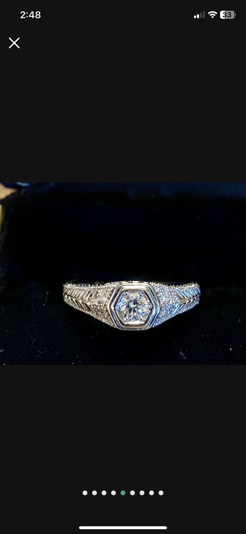14kt White Gold Diamond Ring Size 9