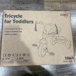 Liberry Toddler Tricycle Age 2 3 4 Years Old, Kids Trike with Bell, Back Basket and Removable Pedal, 3 Wheel Bike Riding Toy Gift for Girls, Purple