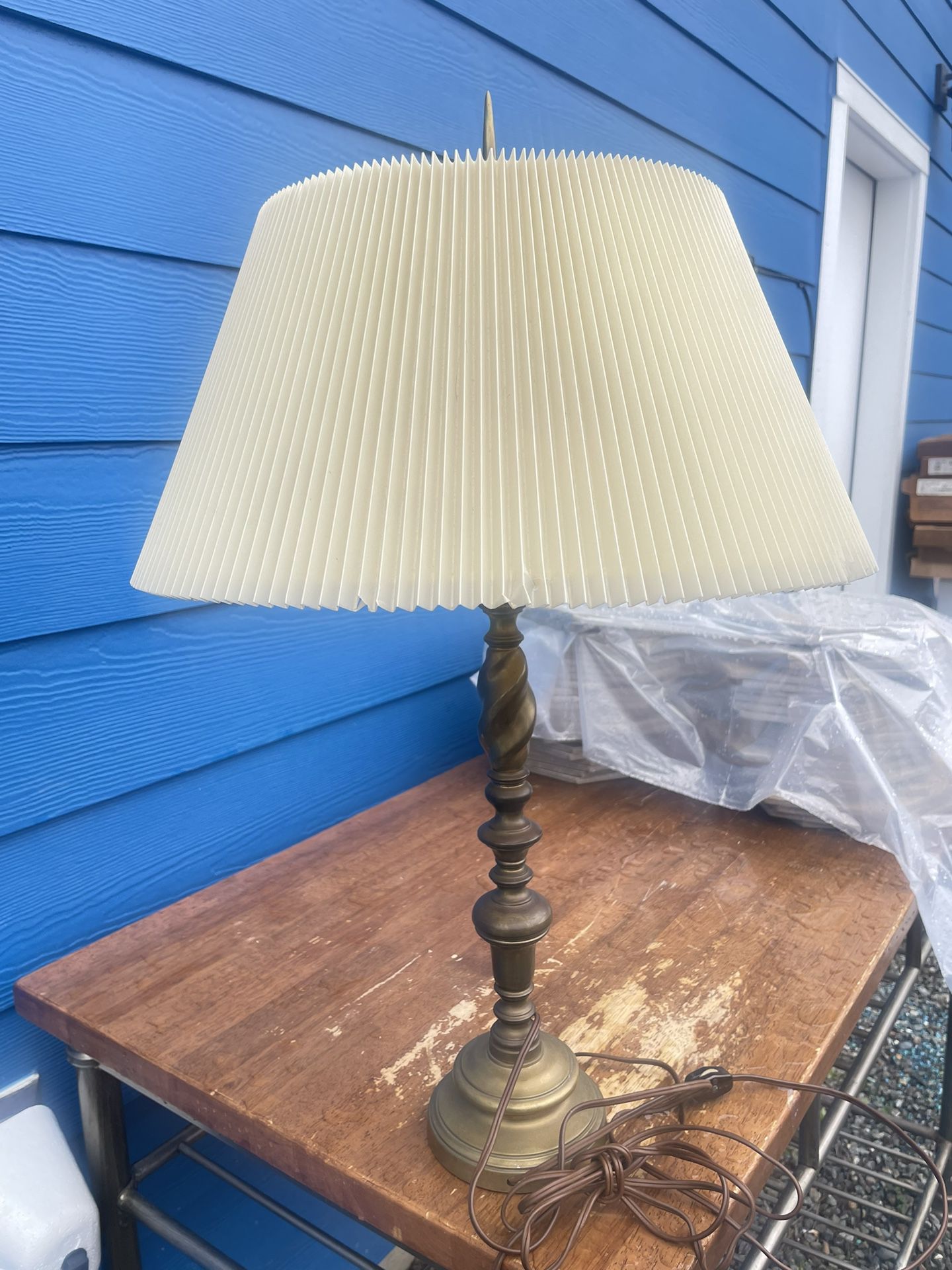 Antique Vintage Brass Table Lamp 