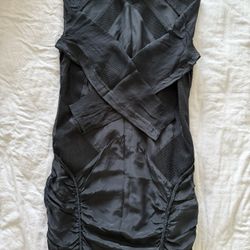 Black Silk Casual Dress