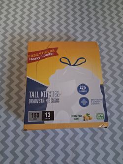 New 13 Gallon Garbage Bags 150 Count ..