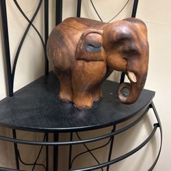 Hand Carved Wooden Elephant