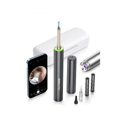 Ear Wax Removal Cleaner with IP67 Camera, Premium Storage Box, iOS, Android Phones T15 PRO Black, with Blackhead Vacuum