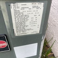 R-22 Freon Rheem 3.5 Ton Ac Air Conditioning Condenser Works Great 