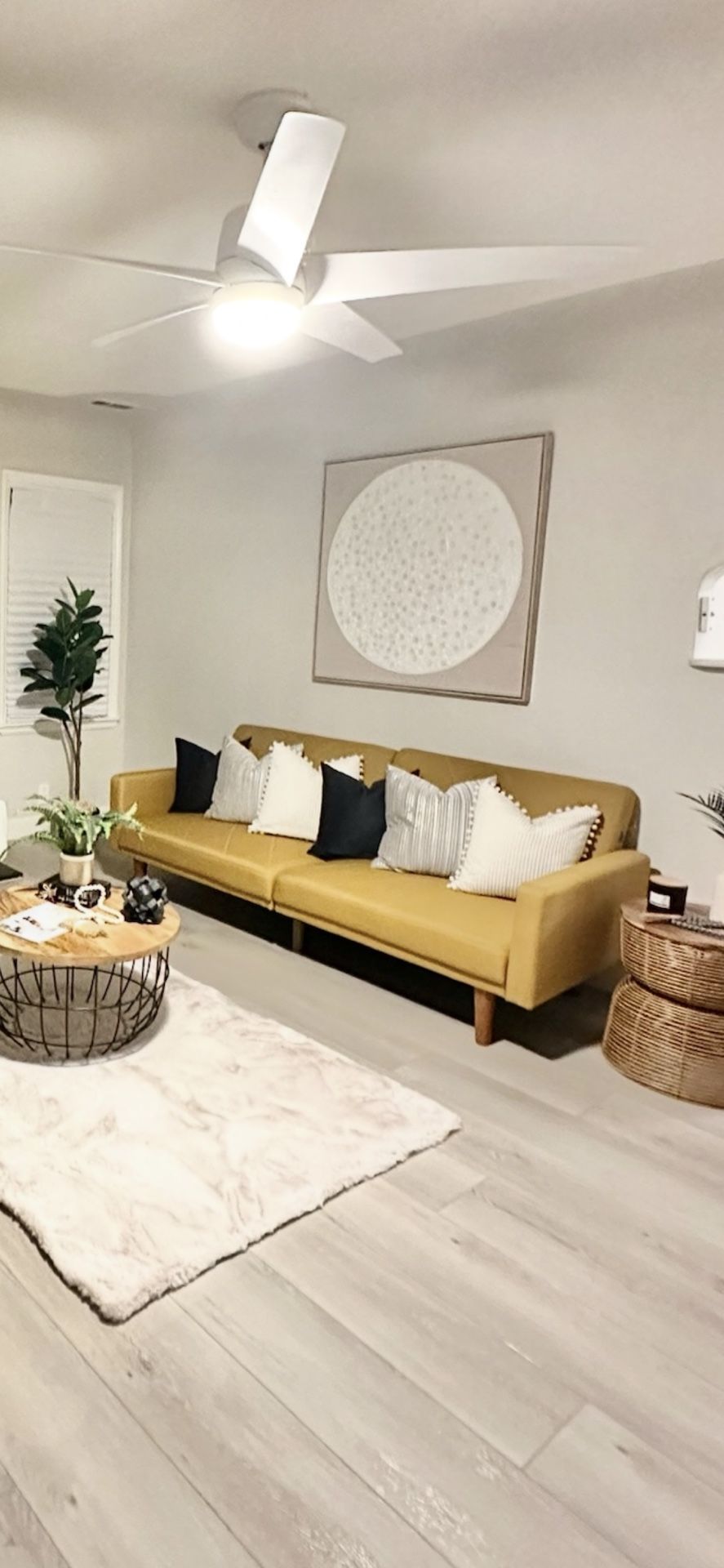 78.5" Mustard Convertible Sofa
