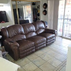 Leather Recliner Sofa