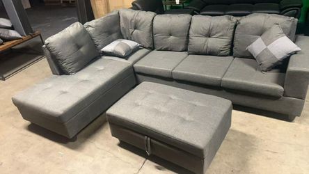 BRAND NEW SECTIONAL SOFA COUCH SET WITH STORAGE OTTOMAN