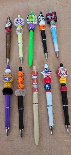 Set Of 10 hand made Decorative pens.
