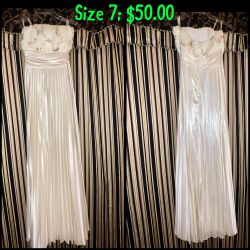 Long Dresses, Evening Gowns, and Potential Wedding Gown; XS - Medium (Sizes 3 - 8); $6 - $50 Each