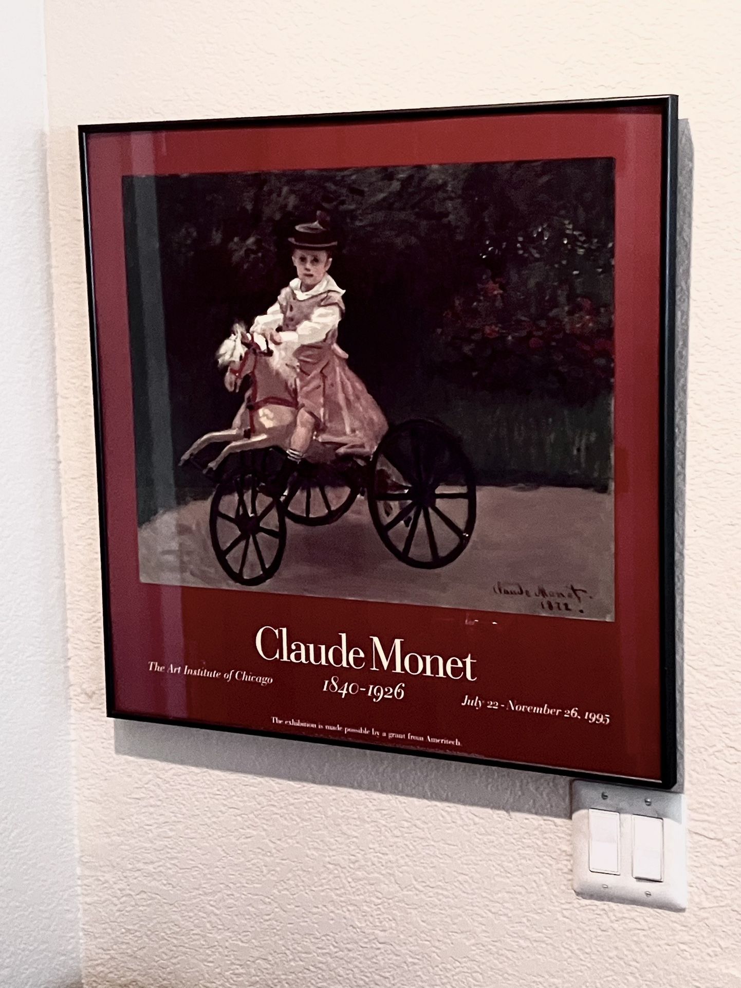 Framed Contemporary Claude Monet “Girl on Bicycle” Print 