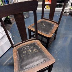 2 Antique Wooden Chairs
