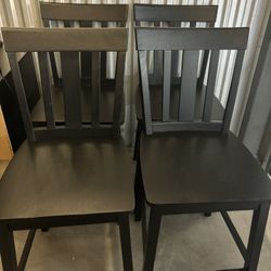 Black Chairs (4) & Dining Table 