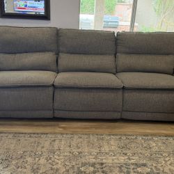 RC Willey 3 Piece Merino Charcoal Couch Recliner