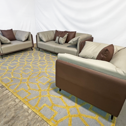 ( Delivery Available ) Wrought Studio Nordic Leather Sofa Set