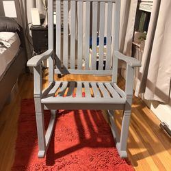 Grey Wooden Rocking Chair