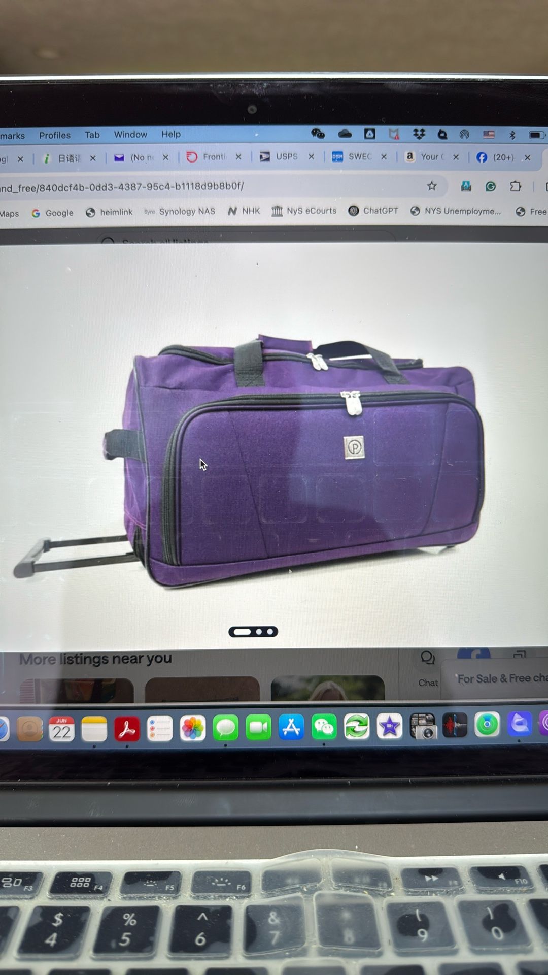 Brand New Rolling Duffel Bag with wheels
