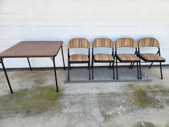 Meco card table and chairs deals