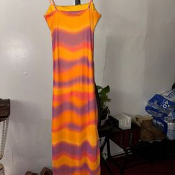 FB Sister Strappy Maxi Dress Size: XS Condition: New with tags Color: Multicolor (Orange, Purple, and Yellow) Material: Stretchy, lightweight fabric