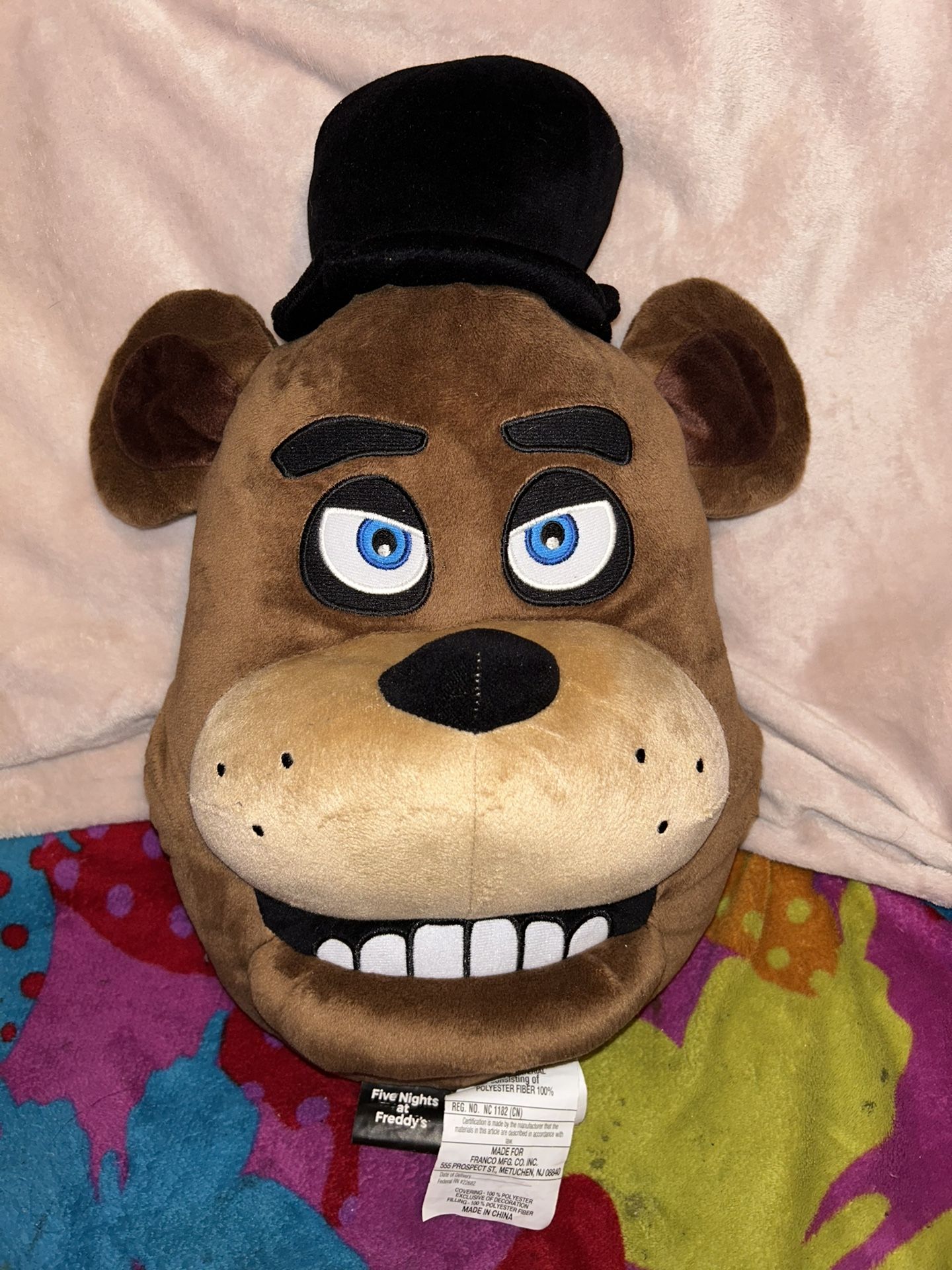 Collectible Large Five Nights At Freddy's- Freddy Fazbear Head 3D Pillow/Novelty Plush 16" (FNAF)
