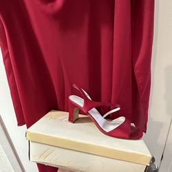 Apple Red Satin Shoes